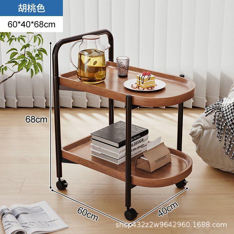Mini Rolling Tea Table with Storage - Nordic Style