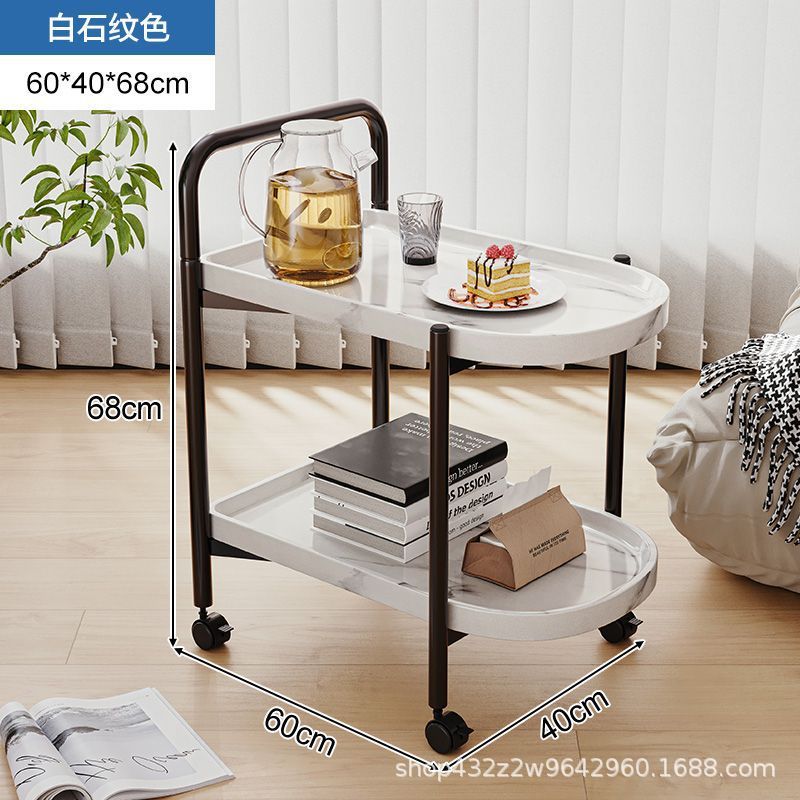 Mini Rolling Tea Table with Storage - Nordic Style