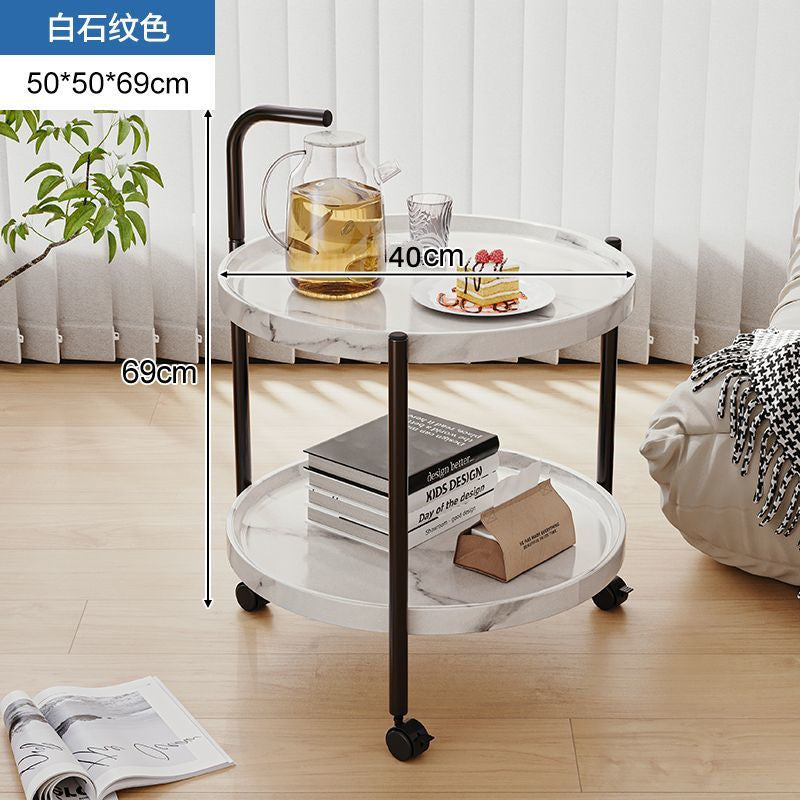 Mini Rolling Tea Table with Storage - Nordic Style